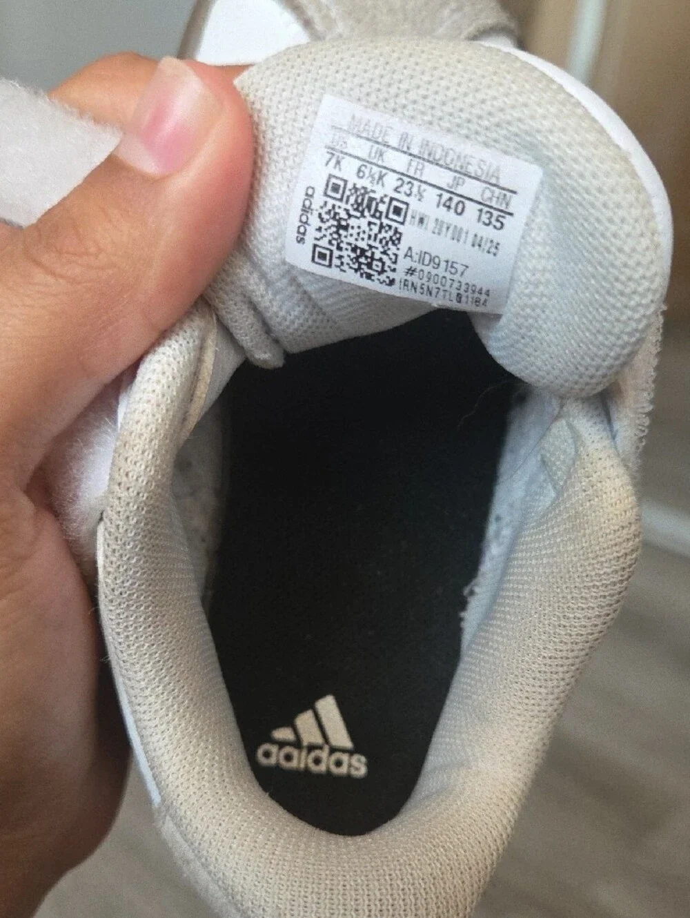 adidas Originals White and Gray Kids Velcro Sneakers